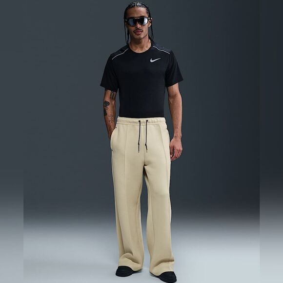 Nike Tech Fleece Open Hem Pants Sweatpants Tan Medium M Wide Leg New FZ7583-371 - Picture 5 of 16